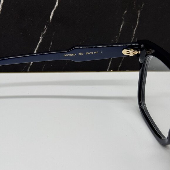 NEW GUCCI GG1265O 005 BLUE MEN EYEGLASSES GUCCI - Picture 7 of 8